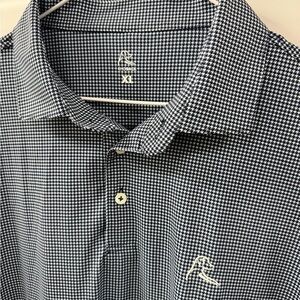 Rhoback Golf Polo Geometric Pattern Mens XL Company Embroidered Short Sleeve